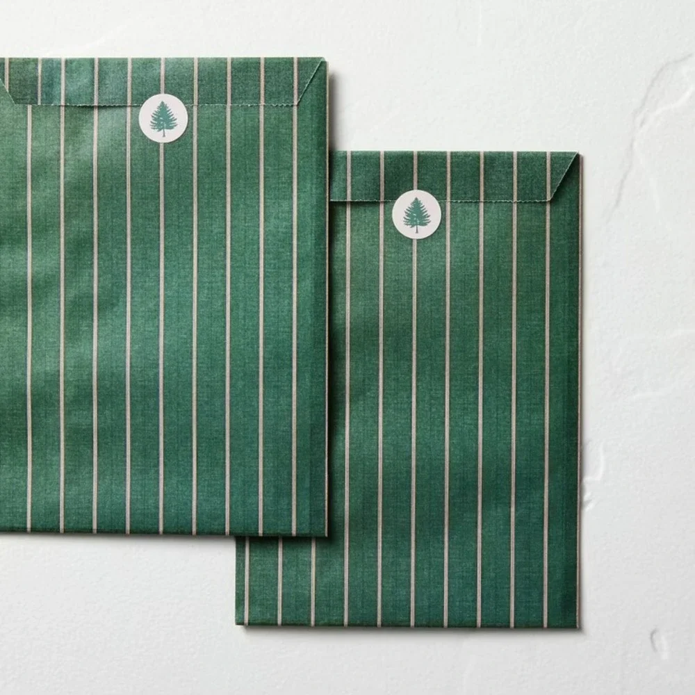 Hearth & Hand Magnolia Gift Bags Paper Treat Stocking Christmas Stripe Farmhouse